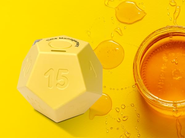 CreaViva pomodoro cube timer honey yellow color