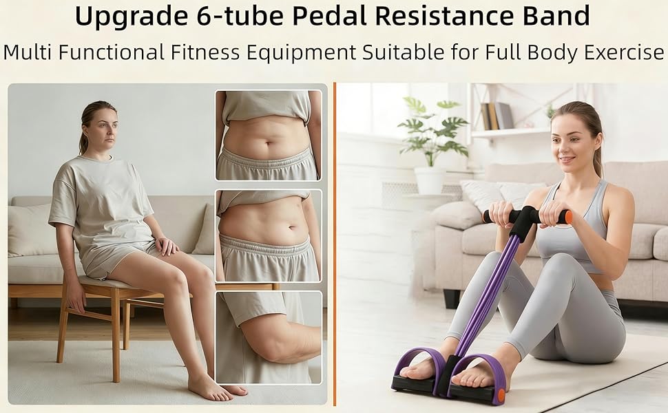 Upgrade 6-tube pedal resistance band