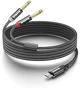 Smithok USB C to Dual 6.35mm 1/4 inch Stereo Splitter Y Cable, USB Type C to Dual 6.35mm 1/4 inch...