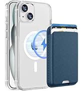 Ntwinro Magnetic for iPhone 13 &amp; iPhone 14 Clear Case (Compatible with MagSafe) with Blue Detacha...