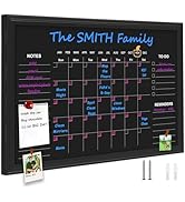 TORASO Chalkboard Calendar, 23.6” × 35.4“ Calendar Magnetic Chalk Board, Monthly and Weekly Chalk...