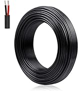 22 Gauge 2 Conductor Electrical Wire, 20M/65.6ft 22 AWG Insulated Stranded Hookup Wire, Black PVC...