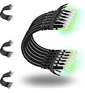 Rapink Patch Cables Cat6 1ft (24 Pack), Ethernet Patch Cable 10G, Cat 6 Patch Cable for Patch Pan...