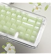 Womier Keyboard Keycaps Jelly - Ceramic Keycaps Style, Clear Creamy Matcha Green Key Cap Transpar...