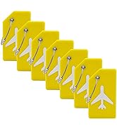 7 Pack Silicone Luggage Tag Baggage Handbag Travel Suitcase Tags with Name ID Card Perfect to Qui...