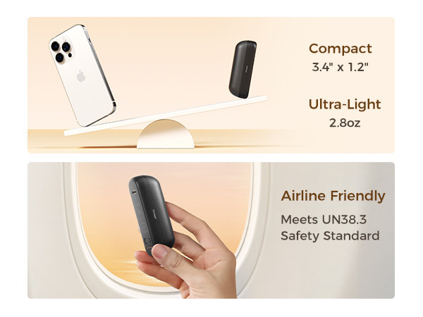 OCOOPA hand warmer charging via USB-C on nightstand, portable winter essential heater.