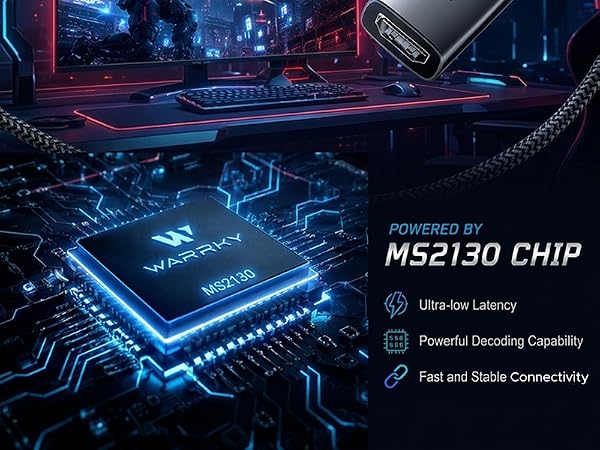 Video Capture MS2130 Chip for Fast and Stable Transmission and Low Latency