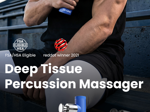 deep tissue massage gun FSA/HSA eligible mini travel companion quiet portable massage gun