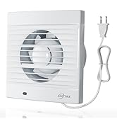 EINTTAX 4 Inch Wall Mount Bathroom Exhaust Fan, Plug in Wall Exhaust Fan, 12W 77 CFM Bathroom Win...