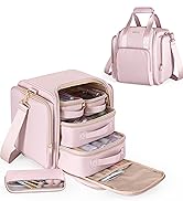 Prokva Travel Makeup Bag with 5 Removable Cases, Large Cosmetic Case Make up Organizer with Strap...