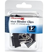 Officemate Small Binder Clips, Black, 12 in a Pack (31085)
