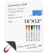 MaxGear 16 X 12 inch Magnetic Dry Erase Whiteboard for Refrigerator, Fridge Whiteboard Sheet Frid...
