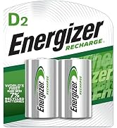 Energizer Recharge Universal Rechargeable D Batteries, 2 Pack