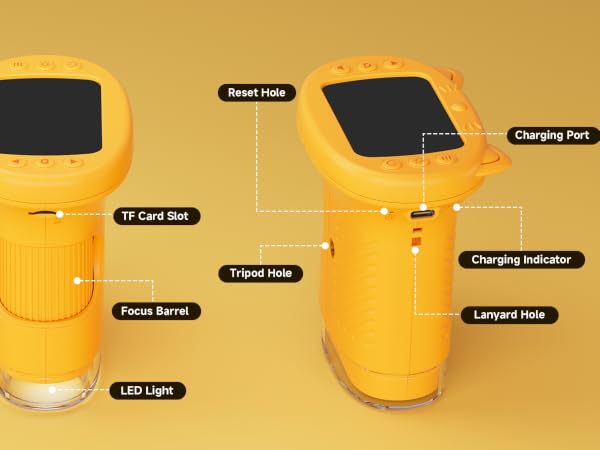 1000X Digital Microscope for Kids Handheld Mini Pocket Microscope 2MP Camera, STEM Educational Toy