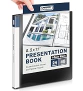 Dunwell Presentation Binder 24-Pocket, Displays 48 Pages, 8.5x11 Portfolio Binder with Plastic Sl...