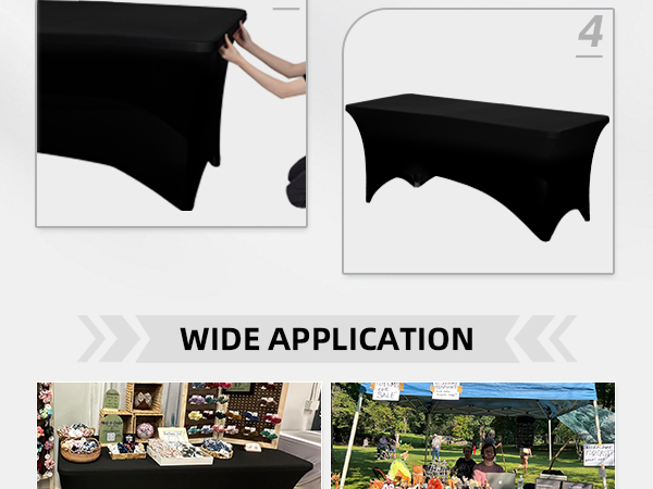 black spandex table covers 6ft
