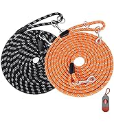 (2 Pack) Long Dog Leash for Dog Training 15FT/30FT/50FT, Dog Rope Check Cord with Reflective Thre...