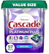 Cascade Platinum Plus Dishwasher Pods, Dishwasher Detergent, Dish Detergent Soap, Fresh, 57 Count