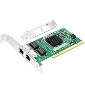 Buacoz Dual Port PCI Gigabit Network Card,with Intel 82546 Chip NIC Card, RJ45 LAN Ethernet Adapt...
