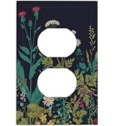 Vintage Floral Wildflower 1-Gang Duplex Outlet Covers Decorative Receptacle Wall Plate Retro Pret...