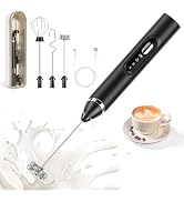 ELESULTRA Milk Frother Handheld Rechargeable - 3 Speeds Electric Coffee Frother with 3 Replaceabl...