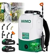 KIMO 4.3 Gallon Battery Powered Backpack Sprayer, 2PCS 20V 2.0Ah Battery &amp; Fast Charger, 6 Nozzle...