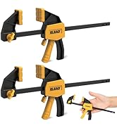 6" Mini Bar Clamps for Woodworking, 2-Piece One-Handed F Clamp/Spreader, 75LBS Load Limit Wood Cl...