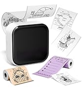 Ponek Print Pods Mini Printer, Sticker Maker Machine M02X, Mini Portable Printer with Sticker, Bl...