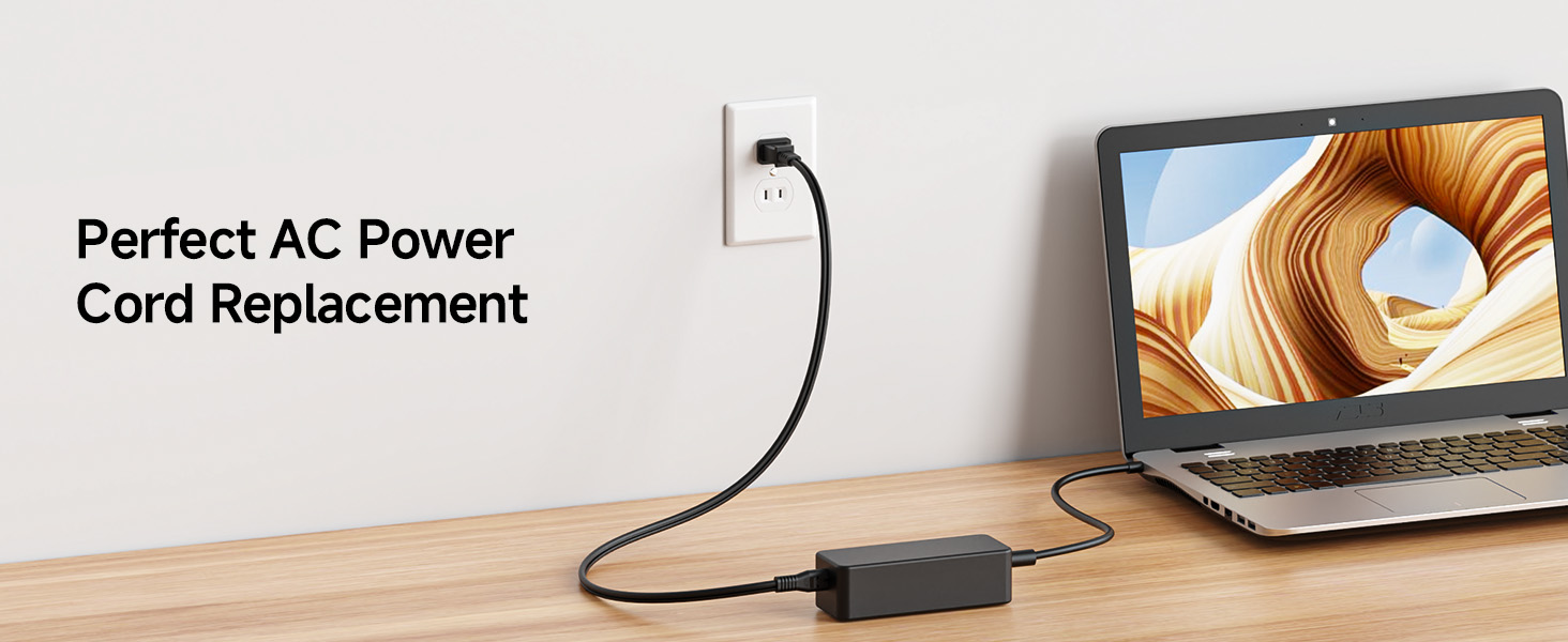 2 Pack 2 Prong TV Power Cord 10 ft, AC Power Cord Compatible with Samsung LG Sony