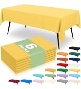 misaya 6 Packs Disposable Plastic Table Cloth, 54 x 108 Inch Waterproof Rectangle Tablecloth, Lea...