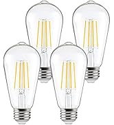 FAGUANGAO ST64 LED Dusk to Dawn Light Bulbs Outdoor,6W 60W Equivalent,2700K Warm White,650 Lumens...