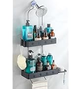 DAOYA Bathroom Shower Caddy Hanging - Shower Organizer Hanging, Shower Caddy over Shower Head, Bl...