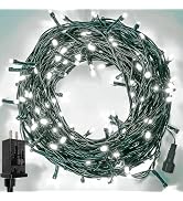 Upgraded 33 FT 100 LED Christmas Lights Outdoor Indoor, Extendable Waterproof White String Lights...