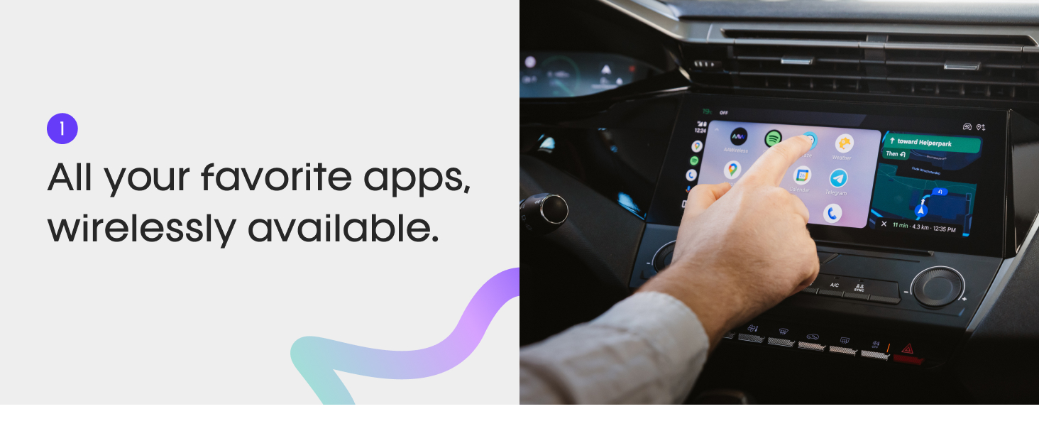 Android Apps on car screen wireless