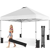 OLIXIS 10x10ft Pop Up Canopy Tent, Heavy Duty 1-Person One Push Setup, Portable Outdoor Shelter f...