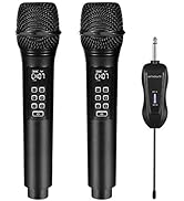 KITHOUSE K28 Rechargeable Wireless Microphone Karaoke Cordless Microphone with Volume &amp; Echo Cont...