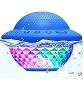 Floating Pool Speaker with Colorful LED Lights, IPX7 Waterproof Hot Tub Bluetooth Speakers, 10W S...