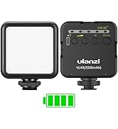 ULANZI VL49 2000mAh LED Video Light w 3 Cold Shoe, Rechargeable Soft Light Panel, Portable Photog...