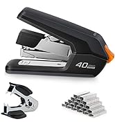 Deli Effortless Desktop Stapler, 40-50 Sheet Capacity, One Finger Touch Stapling, Easy to Load Er...