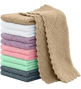 Homaxy 12 Pack Kitchen Cloths Dish Towels (7" x 9", Mixed Color), Super Soft and Absorbent Coral ...