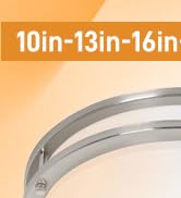 hykolity 16 inch Dimmable LED Flush Mount Ceiling Light Fixture, Brushed Nickel, 36W, 2200LM, 2.7...