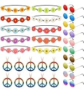 NEBURORA 90Pcs Hippie Accessories Set for Hippie Party Supplies Carnival Party