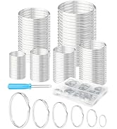 FIVEIZERO 120PCS Split Key Rings,Mixed Size Heavy Duty Metal Keyrings,Bulk Stainless Steel Keycha...