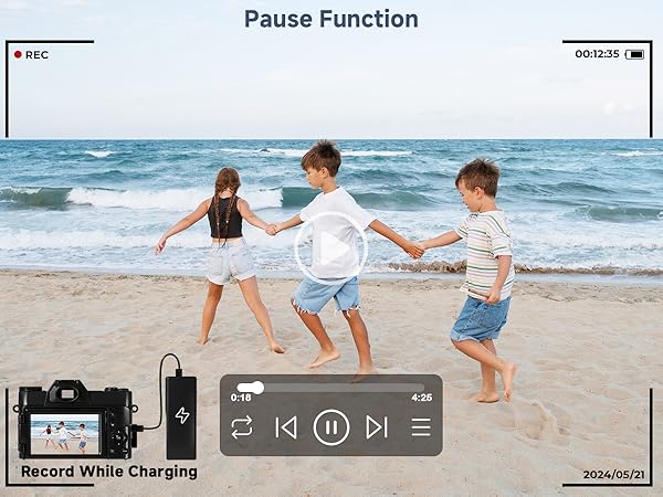 Pause Function,camera for beginners digital cameras travel camera 4k digital camera