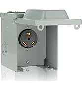 WELLUCK RV Power Outlet Box| 30 Amp 125 Volt, NEMA TT-30R Receptacle | Enclosed Lockable Outdoor ...