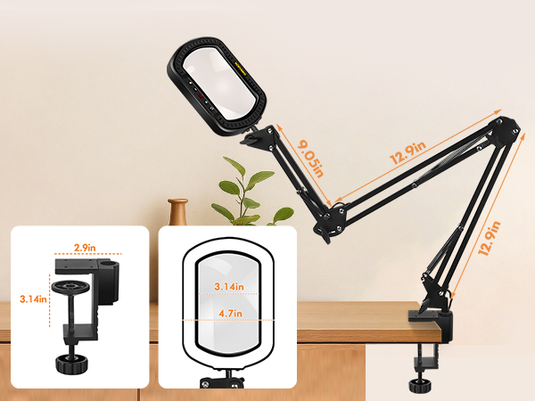 bench top lighted magnifying glass magnifying arm