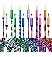 AUX Cord for Car, 6 Pack 3.5mm Auxiliary Audio Cable, Braided Stereo AUX Chords Compatible Headph...