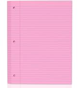 120 Sheets Pink 8x10.5 Inch Loose Leaf Paper, College Ruled Filler Paper, 3 Hole Punched Notebook...