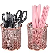 PAG Pencil Holder for Desk, 2 Pack Desktop Pen Cup, Office Supplies Rose Gold Desk Organizers and...