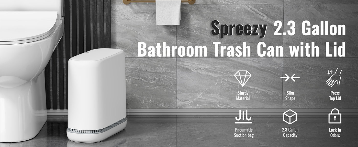 bathroom trash can with lid